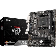  a520m-a pro amd a520 soket am4 ddr4 4600(oc)mhz matx gaming anakart
