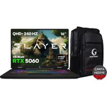 Game Garaj Slayer R9M-5060 C2 Amd R9 8940HX 32GB Ram 2tb SSD RTX5060 16" 240Hz Qhd+ IPS Freedos Gaming Laptop