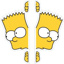 İşcan Motor 13X6 cm Bart Simpson Sticker Çift Taraflı Laptop, Araba Motor Sticker
