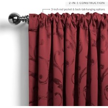 Gndz Store Fashions Mia Kaydırmalı Karartma Pencere Perdesi, 52" x 95" (1 Panel), Kırmızı