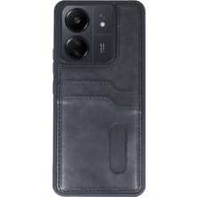 Youday Home Redmi 13C Kılıf Sara Kartvizitli Deri Kılıf - Siyah