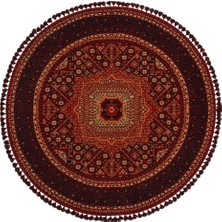 Kalesta Halı Şiraz 10 Multy Afgan El Dokuma Görünümlü Yuvarlak Kilim – Yıkanabilir Dekoratif Kilim El Dokuma Desenli Yuvarlak Kilim Hav Toz Vermez Salon, Mutfak, Koridor Yıkanabilir Kaymaz Kilim