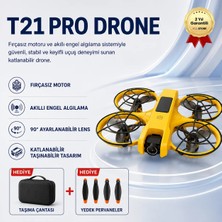 Hızlı Store T21 PRO Drone Çift HD Kamera FPV Canlı Yayın Fırçasız Motor Engel Algılamalı Katlanabilir Drone