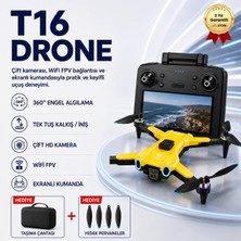 Hızlı Store Drone HD Çift Kameralı Büyük Ekran Kumandalı WiFi FPV 360° Engel Algılama Katlanabilir Drone