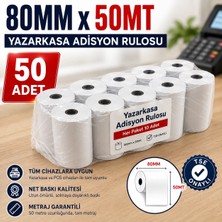 Miray Rulo 80MMx50MT 5 Paket (50 Adet) Termal Adisyon Rulosu-Yazarkasa Rulosu-Yerli Üretim-Tam Metraj Garantili