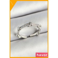 Havor Ayarlanabilir Pirinç Düğüm Desenli Zirkon Taşlı Kadın Yüzüğü