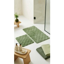 Eurobano Chess Premium Iskandinav Bohem 2'li Banyo Paspası 60X100 60X50 cm Lateks Kaymaz Taban Yıkanabilir