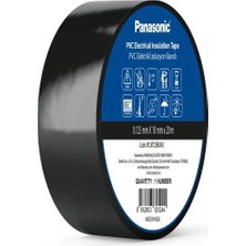 Panasonic Fr Pvc Elektrik Izolasyon Bandı Siyah 20M 1.80CM x 0,125MM - 8 Adet