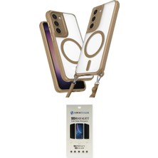 Nuveden Ieg™ Galaxy S23 Plus Kılıf Atlas Doku Koleksiyonu - Siyah 5d Hayalet Cam Ekran Koruyucu