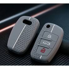 Keymatik Audi A3 A6 ,a1 , A4 Q2 , Q3  3buton Anahtar Kumanda Koruma Kılıfı Premium