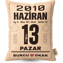 Caisya Takvim Yastık Doğum Günü Yıldönümü Hediyesi Takvim Yaprağı Hediyelik Dekoratif Yastık 40X28CM