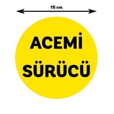 İşcan Motor Acemi Sürücü Sticker Dikkat Uyarı Sticker 15X15CM Sari