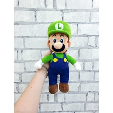 Elifeshop Ithal Kadifemsi Kumaş Süper Mario Luigi Peluş Oyuncak 27 cm Uyku Oyun Arkadaşı Orta Boy Yeşil