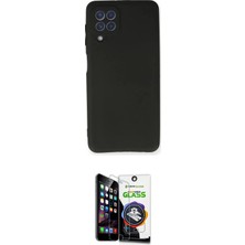 Nuveden Ieg™ Galaxy A22 Kılıf Kozmos Yansıma Özel Seri - Şeffaf Temperli Cam Ekran Koruyucu