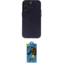 Nuveden Ieg™ Iphone 14 Pro Max Kılıf Ufuk Minimal Özel Seri - Siyah 18D Cam Ekran Koruyucu