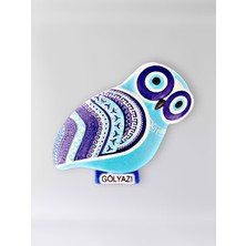 Mundy Gölyazı Temalı Polyester Kabartmalı Nazar Baykuş Magnet 5,5 x 9 cm  Dekoratif Hediyelik Buzdolabı Süsü  (KOD:1266)