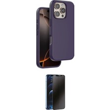 Nuveden Ieg™ Iphone 16 Pro Kılıf Kıvılcım Çizgi Serisi - Siyah 3D Antistatik Hayalet Cam Ekran Kor