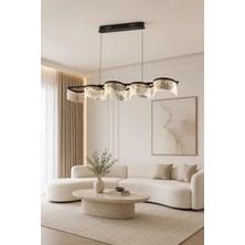 Taşcan Aydınlatma Estrella Siyah Sarkıt LED Avize Modern Luxury Salon Yemek Masası Üzeri Avize
