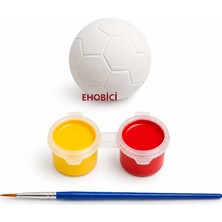 Ehobici Taş Boyama Seti Futbol Topu 2 Renk Akrilik Boya 5ml + Fırça