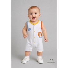 Babyden's Erkek Bebek Tulum Yazlık Pamuklu Şortlu Çıtçıtlı  Baskılı Bebek Tulumu Yenidoğan Bebek Giyim 0-9 Ay