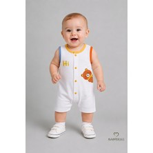 Babyden's Erkek Bebek Tulum Yazlık Pamuklu Şortlu Çıtçıtlı  Baskılı Bebek Tulumu Yenidoğan Bebek Giyim 0-9 Ay