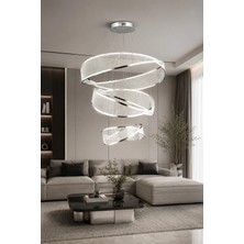 Taşcan Aydınlatma Marisol Krom Sarkıt LED 3 Katlı Avize Modern Luxury Salon Yatak Odası Avize