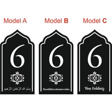 Hedef Hediyelik Dekoratif Akrilik Kapı Numarası - Daire Otel Ofis Kapı Numarası - Kapı No 6 Altı