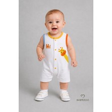 Babyden's Erkek Bebek Tulum Yazlık Pamuklu Şortlu Çıtçıtlı  Baskılı Bebek Tulumu Yenidoğan Bebek Giyim 0-9 Ay