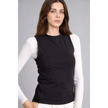 DeFacto Slim Fit Yarım Balıkçı Yaka Penye Siyah Atlet H8040AX26SM