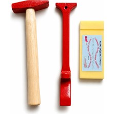 İnan Yapı Laminant Parke Usta Seti Kestamid Döşeme Takozu 2 cm x 17 cm - Çekiç 500 Gr ve Çektirme Demiri 3 x 32 cm