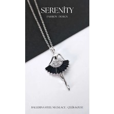 Serenity Balerin Figür Çelik KOLYE01