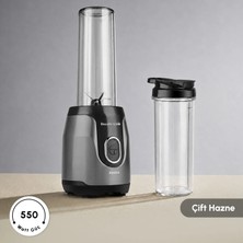 Karaca Blendfit Go Personal Kişisel Smoothie Blender Çift Hazne Antrasit 600ML & 400ML