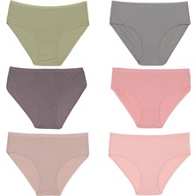 Nixci İntimates Nixci Intimates Kadın %95 Pamuklu 6 'lı Slip Külot Desenli Çoklu Paket