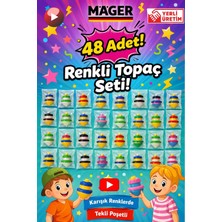 Mager 48 Adet Çevirmeli Basmalı Nostaljik Fırıldak Topaç - Herbiri Ayrı Poşetlerde