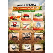 Hortum Evi 16MM Kangal Boru Damla Sulama Kurtağzı Bağlantı Seti 250 Parça – Contalı Vana Dirsek T Nipel Körtapa Kazık Delme Aparatı Dahil