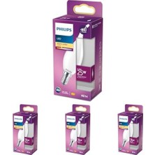 LED 25W BA35 E14 Mum Tipi Ww Dim Edilmez Ampul 4lü Paket
