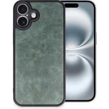 SHC4200 Iphone 16 Kılıf Aras Deri Kapak - Koyu Yeşil