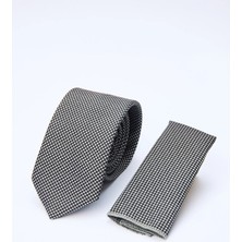 İmza Siyah-Gri Desenli 7 cm Kravat 1090260130
