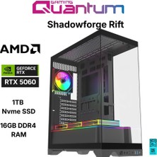Quantum Gaming Shadowforge Rift Ryzen 7 5700X 16GB Ddr4 1tb Nvme RTX5060 8gb Masaüstü Oyuncu Bilgisayarı