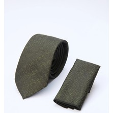 İmza Siyah-Yeşil Desenli 7 cm Kravat 1090260128