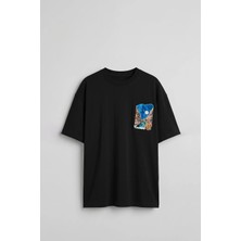 Abluka Online Erkek Oversize Venedik 3D Sırt Baskılı T-Shirt Siyah