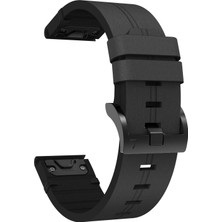 Caseonn Garmin Marq Aviator (Gen 2) Kordon Quickfit Klasik Deri Yedek Kayış Siyah
