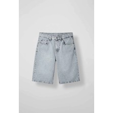 Abluka Online Erkek Baggy Jean Şort Buz Mavi