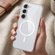 Caseonn Tecno Spark 40 Pro Kılıf Magsafe Özellikli Sararmaz Kristal Sert Kapak Şeffaf