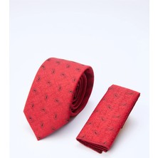 İmza Kırmızı-Bordo Desenli 7 Cm Kravat 1090260129