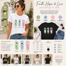 Tişört Kodu Faith, Hope & Love Kadın Straight Fit Tişört