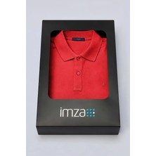 İmza Kırmızı Polo Yaka Pike Kısa Kol Slim Fit Pamuklu Hediye Kutulu Tişört 1011260169