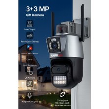 3 Mp + 3 Mp Çift Lens Wi-Fi Tf Kart Girişli Güvenlik Kamerası