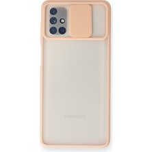 Luord-Store Galaxy M51 Kılıf Palm Buzlu Kamera Sürgülü Silikon - Pembe