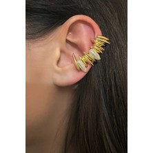 OkkoStore Bir Adet Sivri Model Çift Renk Kıkırdak Küpesi Earcuff